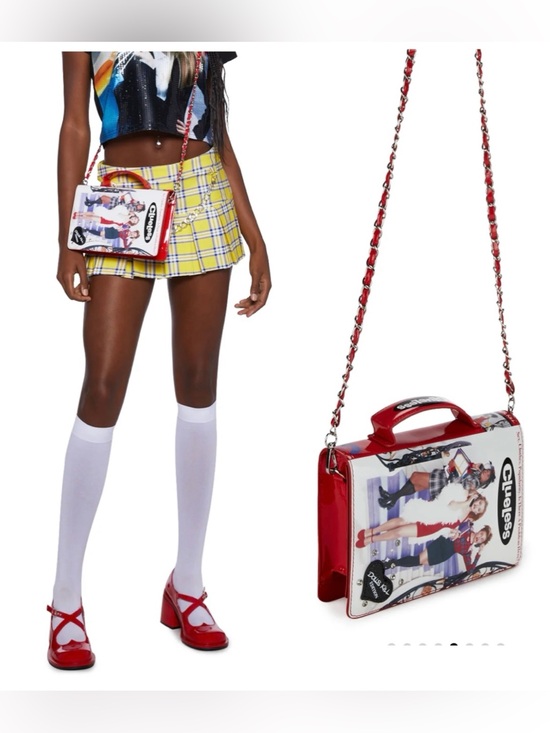 DOLLS KILL X CLUELESS Handbags - DOLLS KILL X CLUELESS VHS MEMORIES Clueless Red Chain Crossbody Book Bag 80s